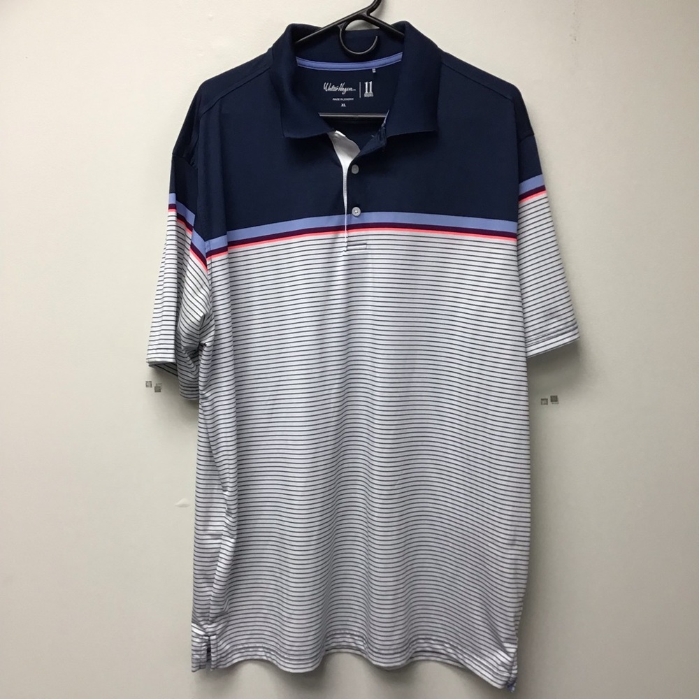 Walter Hagen Dri-Fit Golf Polo - Men’s XL - Blue/White Stripes